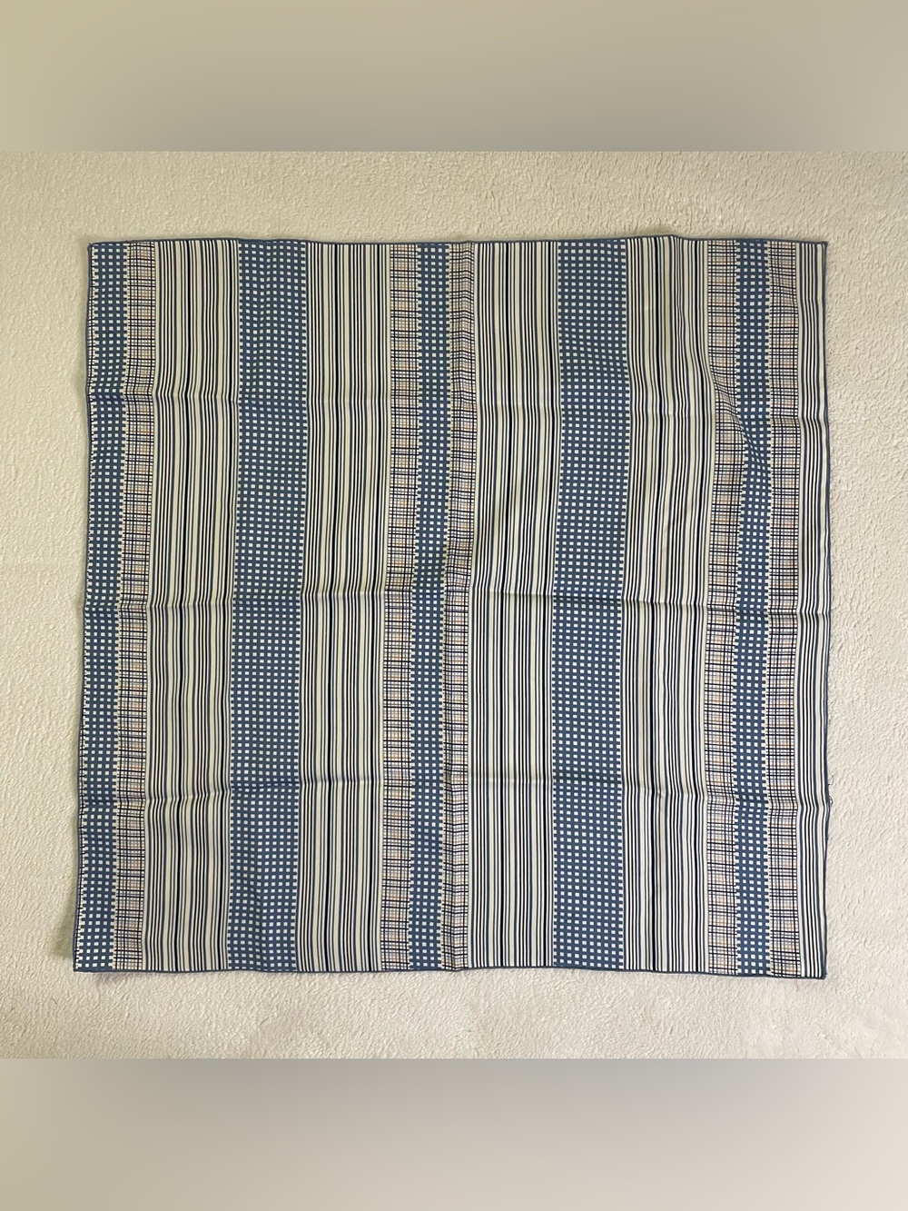 Vintage Striped and Plaid Geometric Square Fashion Scarf